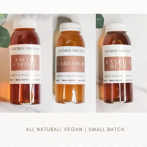 Custom Vegan Coffee Syrup Set: All Natural Flavored Sweeteners, 3 Pack (8oz)