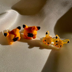Character Earrings, Pikachu Stud Earrings, Kawaii Stud Earrings