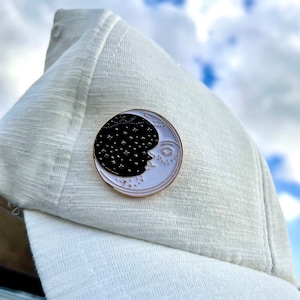 Crescent Moon Enamel Pin, Moon Pin, Crescent Moon Pin