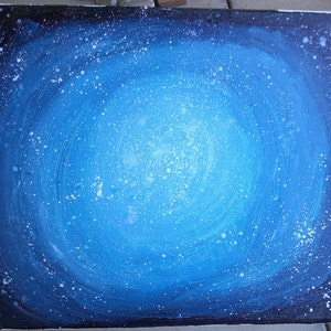 galaxy painting, 8x10in, stars, nightime, nursery, wall art, decor, office decor, original painting, stretched canvas