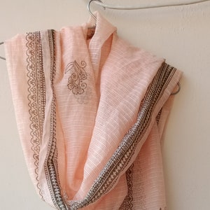 Hand block Printed cotton long Stole (Duppatta)