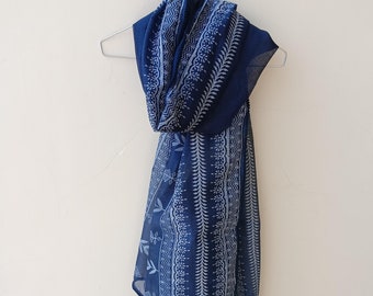 Hand block Printed Kota Chanderi long Stole (Duppatta)