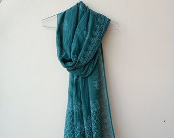 Hand block Printed cotton long Stole (Duppatta)