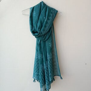 Hand block Printed cotton long Stole (Duppatta)