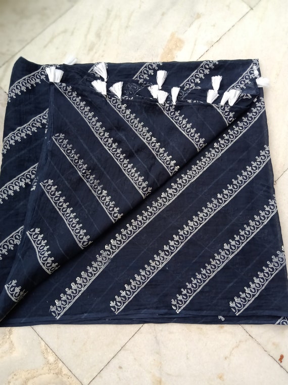 Hand Block Printed Cotton Long Stole (duppatta) - Etsy Hand Block Printed Cotton Long Stole (duppatta) - Etsy