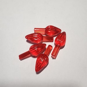QTY 100-Medium Twist Plastic Ceramic Christmas Tree Replacement Bulbs-Red