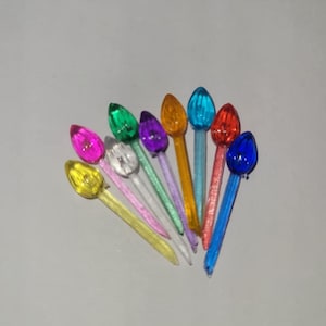 QTY 200-Mini Twists Plastic Ceramic Christmas Tree Replacement Bulbs-Assorted Colors