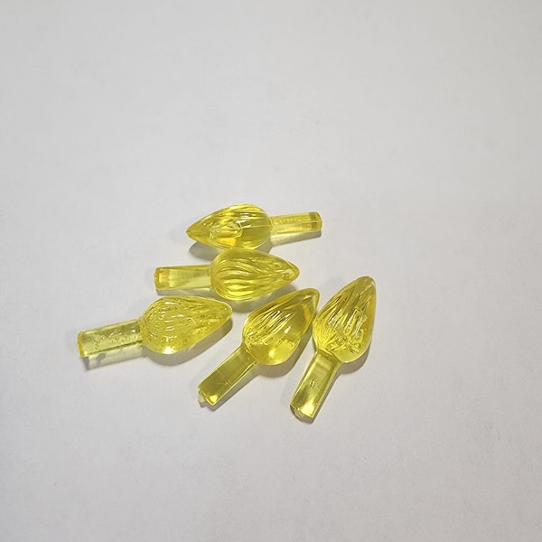 QTY 100-Medium Twist Plastic Ceramic Christmas Tree Replacement Bulbs-Yellow