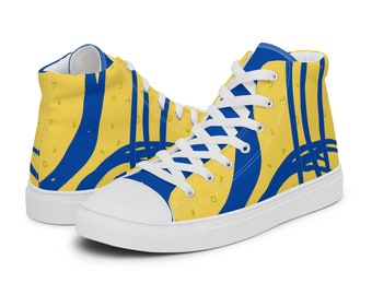 yellow blue sneakers