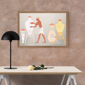 Oude Egypte kunst print, Vintage kunst, Egyptologie kunstwerken, Afdrukbare kunst aan de muur, Digitale download, 18e eeuw Egypte print, Egyptische geschiedenis kunst