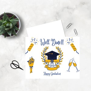 Ensemble de 2 cartes de graduation, cartes de vœux imprimables, carte de félicitations, carte de remise de diplôme de bricolage, carte pour lui ou elle, carte de remise des diplômes pour fils,