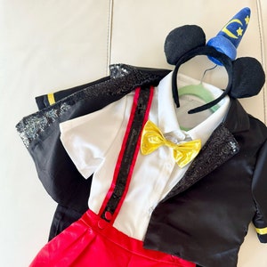 5PC Boy Mickey Mouse Costume, Birthday Party Set, Disney Party Clothing, Toddler boy dress up, Baby Boy Dress Suit, Boy Mickey Outfits Gift