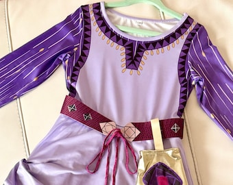 Kids & Adult Asha Costume, Girl Birthday Party Dress, Princess Costume, Wish Movie Dress up, Adult Wish Asha Costumes, Party Dress up Gift