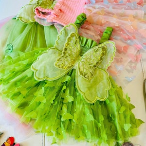 Baby Butterfly Party Dress, Toddler Birthday Party Dress, Baby Fairy Party Dress, Baby girls butterfly Outfit, Rainbow Party Dress Wing Gift