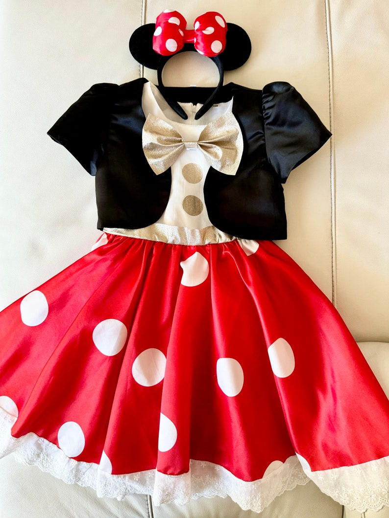 Minnie Mouse Costume Set, Girl Birthday Party Dress Set, Disney Party ...