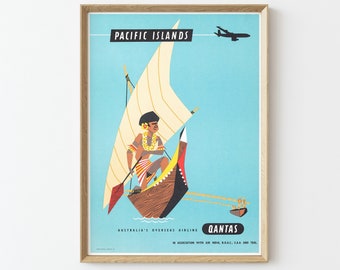 Paradise Awaits! 1943 Vintage Style South Pacific Travel Poster – 16x24 – Matte Paper
