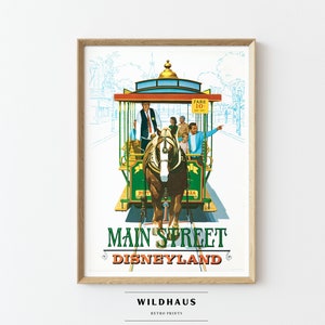 Retro Disneyland Poster: Main Street USA Vintage Print (Digital Download) D25
