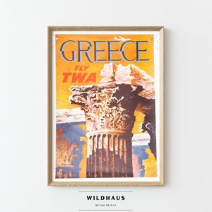 Greece Travel Poster: Retro Athens Tourism Print (Digital Download)