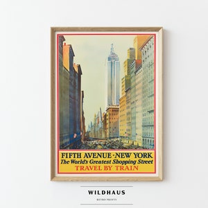 New York City Vintage Travel Poster, DIGITAL DOWNLOAD,  Retro NYC Manhattan, Print Wall Decor 003