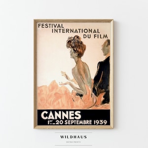 CANNES Film Festival France Vintage Travel Poster, Descarga DIGITAL, Niza Provenza Francés Retro Turismo Impresión Decoración de pared, 090
