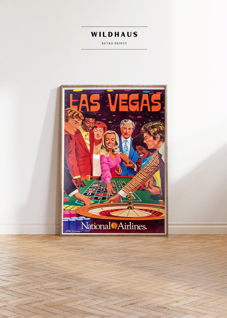 LAS VEGAS Vintage Travel Poster DIGITAL Download Retro Etsy