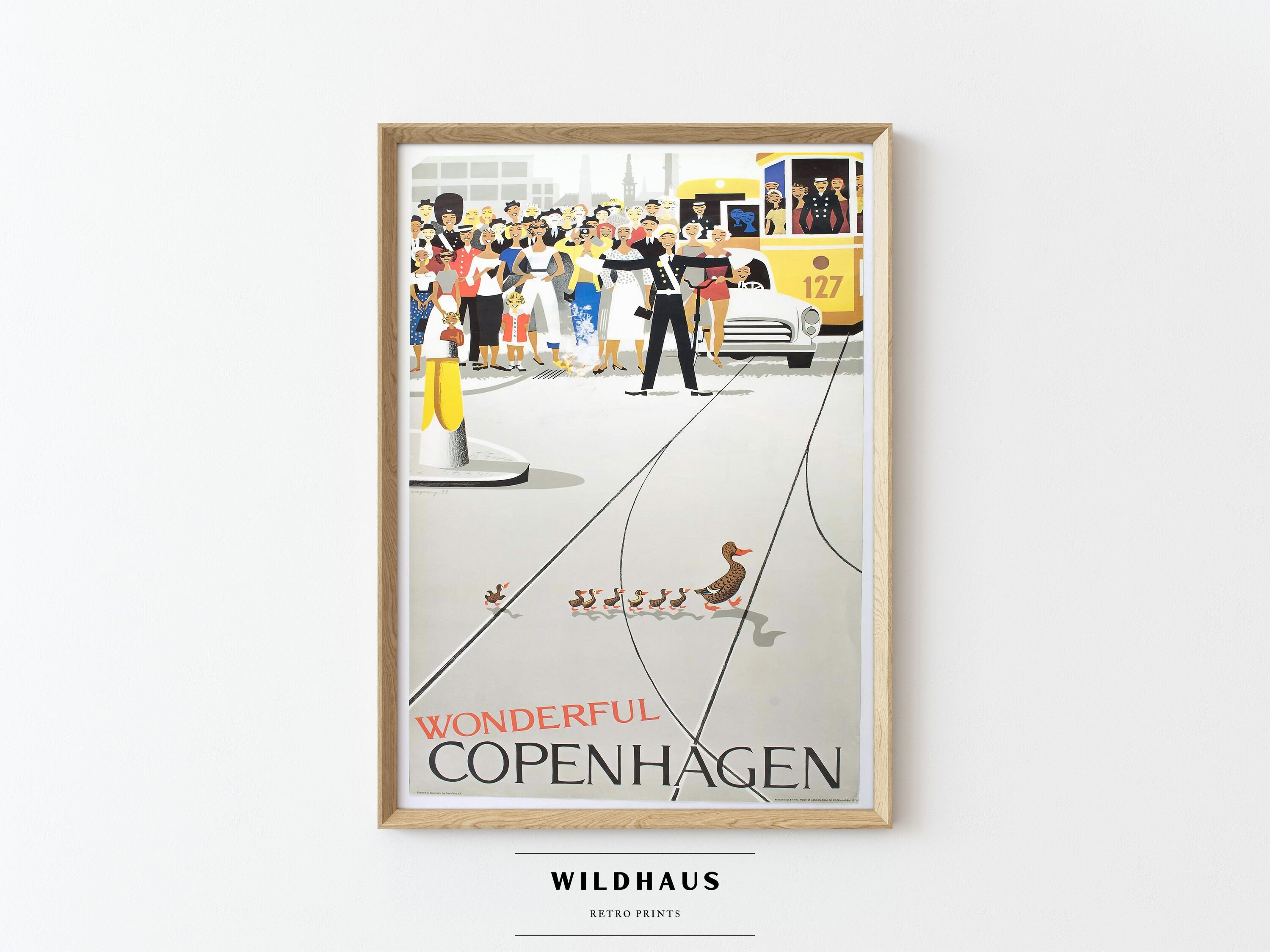 COPENHAGEN Vintage Travel Poster, DIGITAL Download, Retro Denmark Nordic Danish, Tourism Print Wall Decor 017