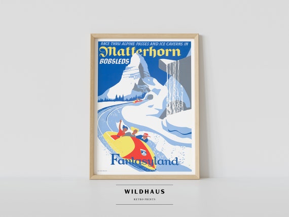Matterhorn Bobsleds Disneyland Poster: Vintage Fantasyland Print