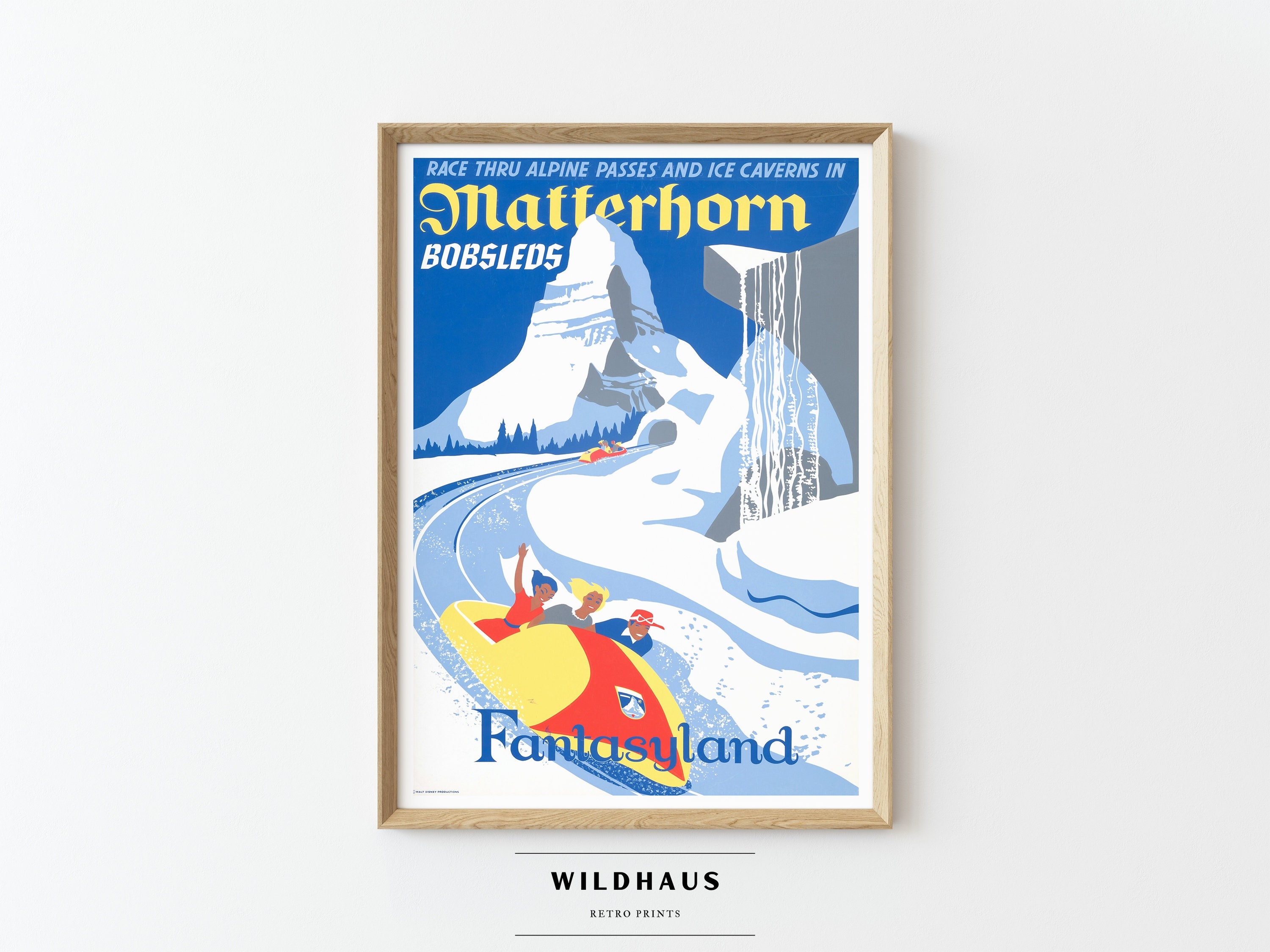 Matterhorn Bobsleds Disneyland Poster: Vintage Fantasyland Print
