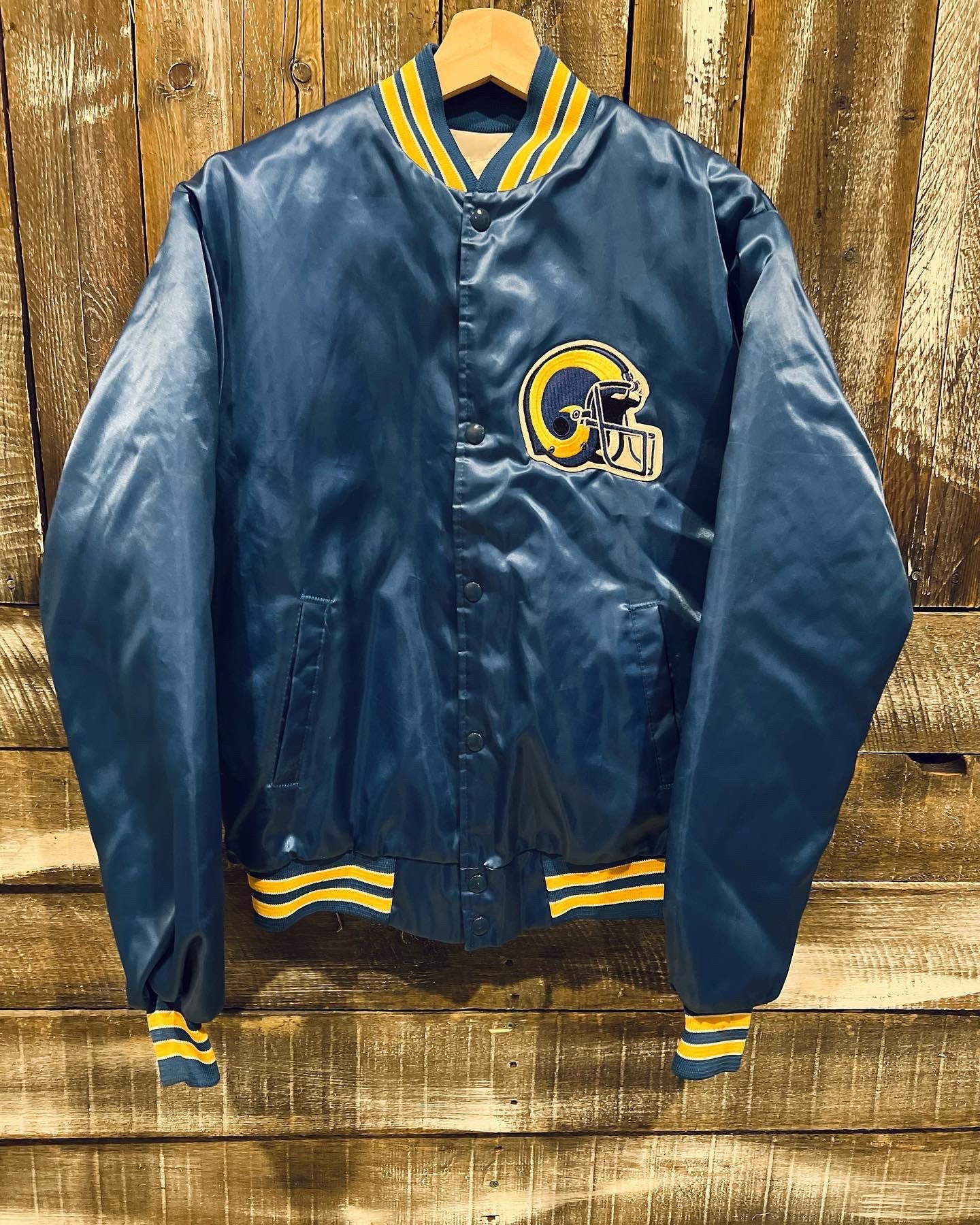 NFL St. Louis Rams Mens Xl Suede Leather Jacket Zip & Button Up Vintage 90’s