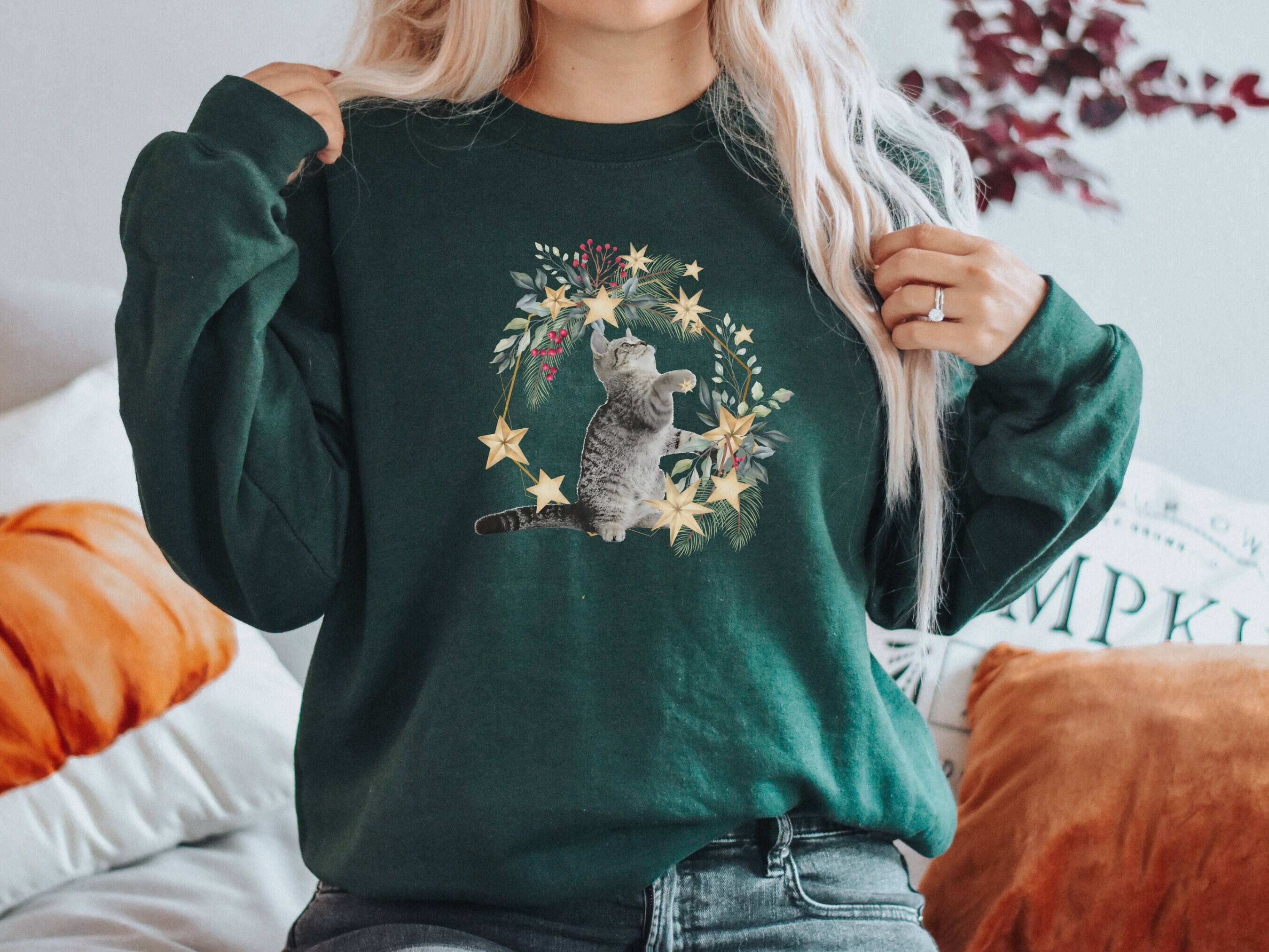Cat Christmas Sweater - Etsy