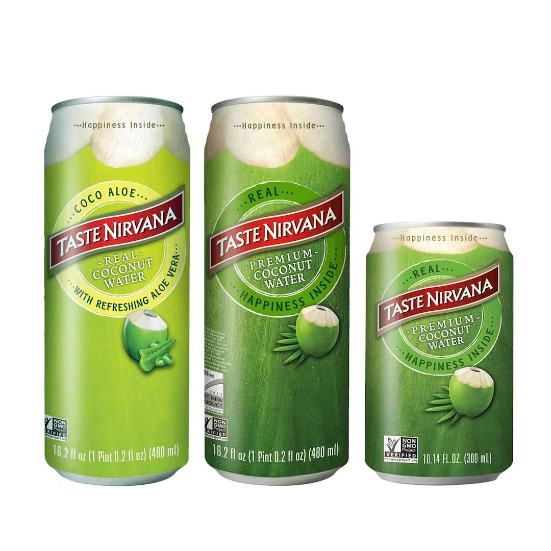 Taste Nirvana Coconut Water in Cans WATER, PULP, ALOE, 12cans Etsy