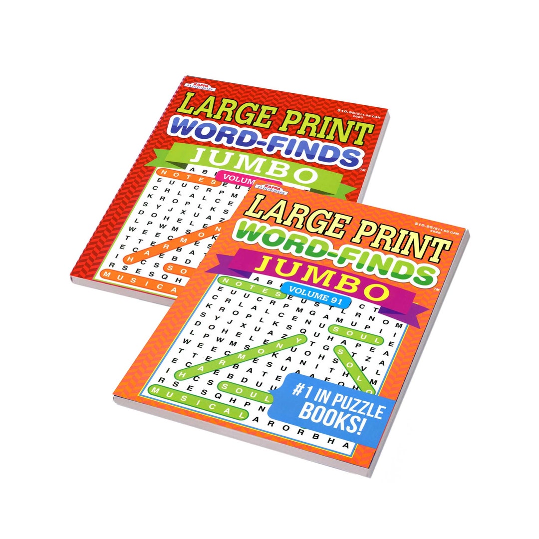 Puzzles Book KAPPA Jumbo Large Print Word Finds 2-titles - Etsy