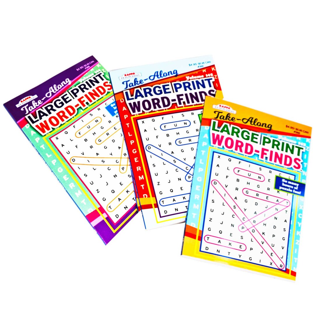Kappa Puzzles Book Take Along Large Print Word Finds Digest Size 3