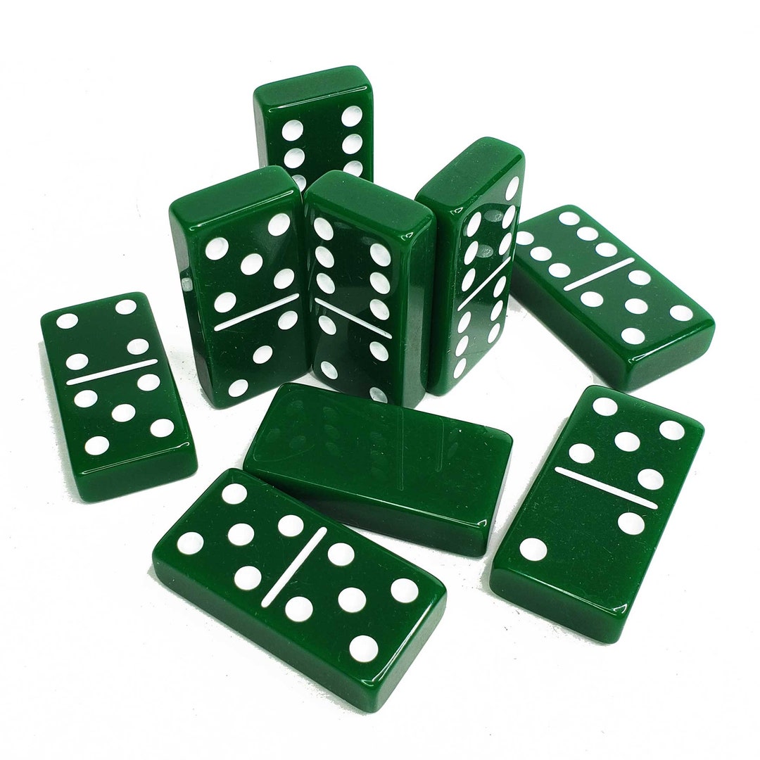 Double 6 DELUXE Jumbo ACRYLIC Dominoes Green - Etsy