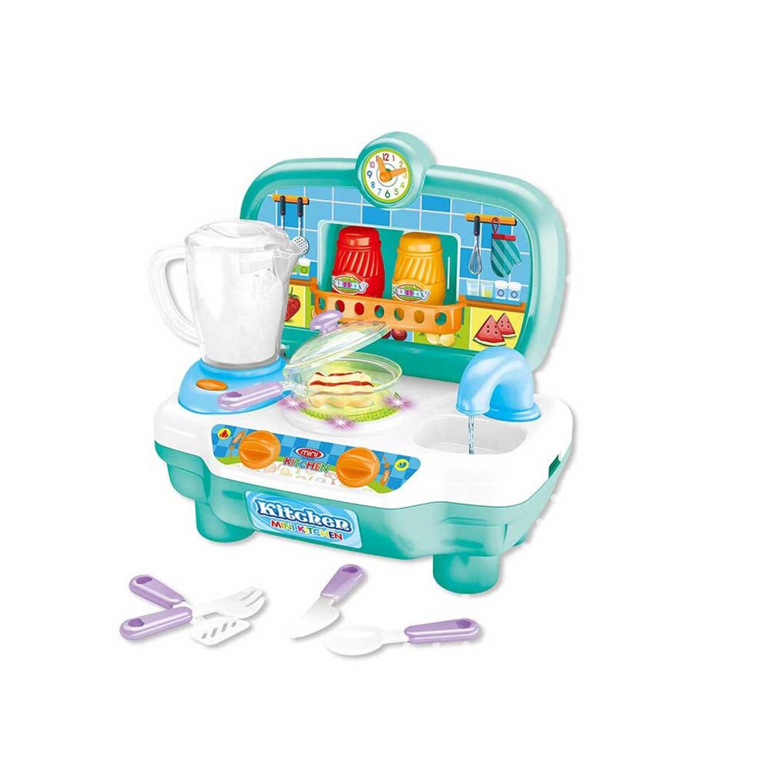 Mini Kitchen Playset With Sound and Color Changing Lights for Realistic