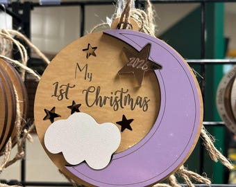 Baby's 1st Christmas Moon and Stars | Digital SVG file