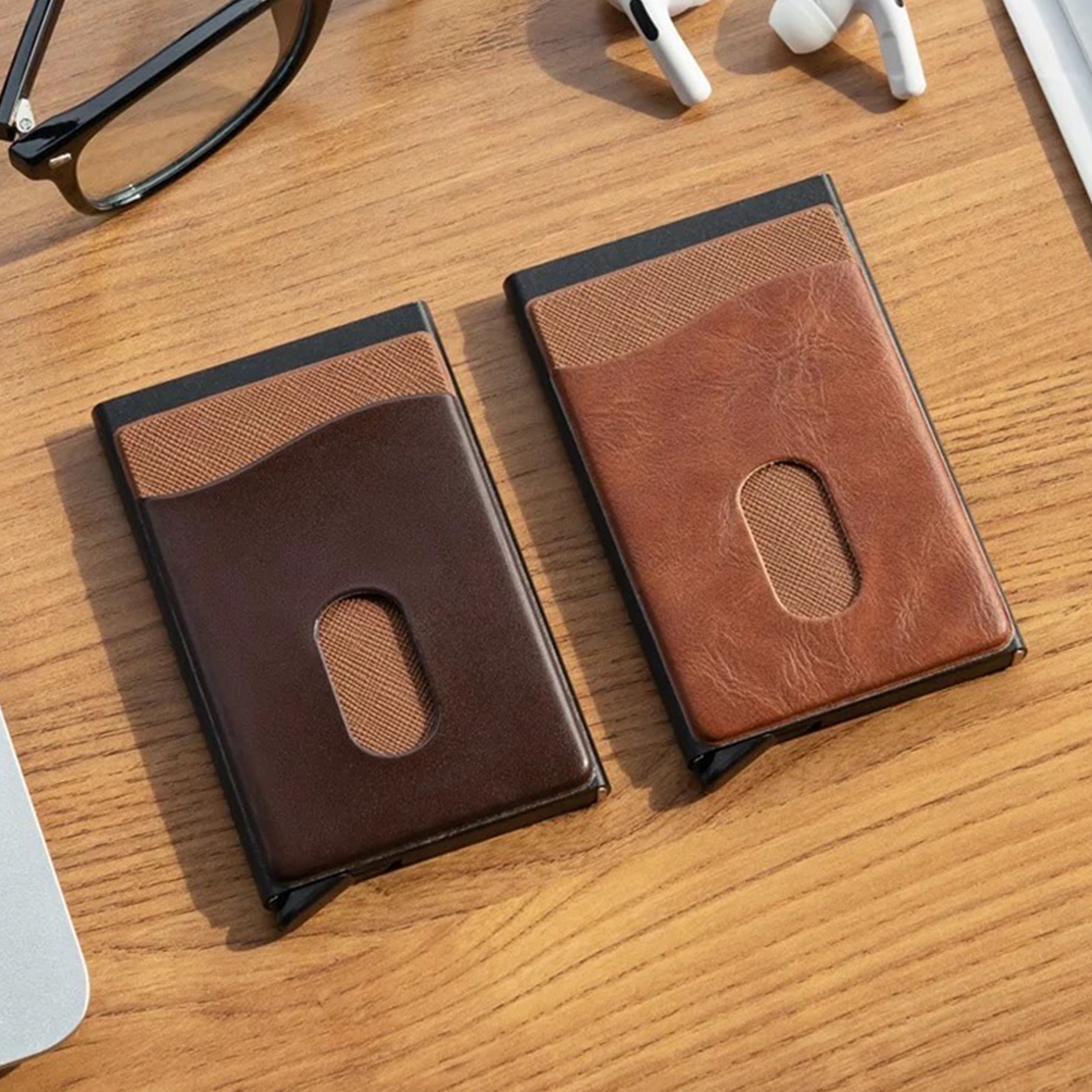 Leather Pop up Wallet for Men & Women RFID Blocking Slim - Etsy New Zealand