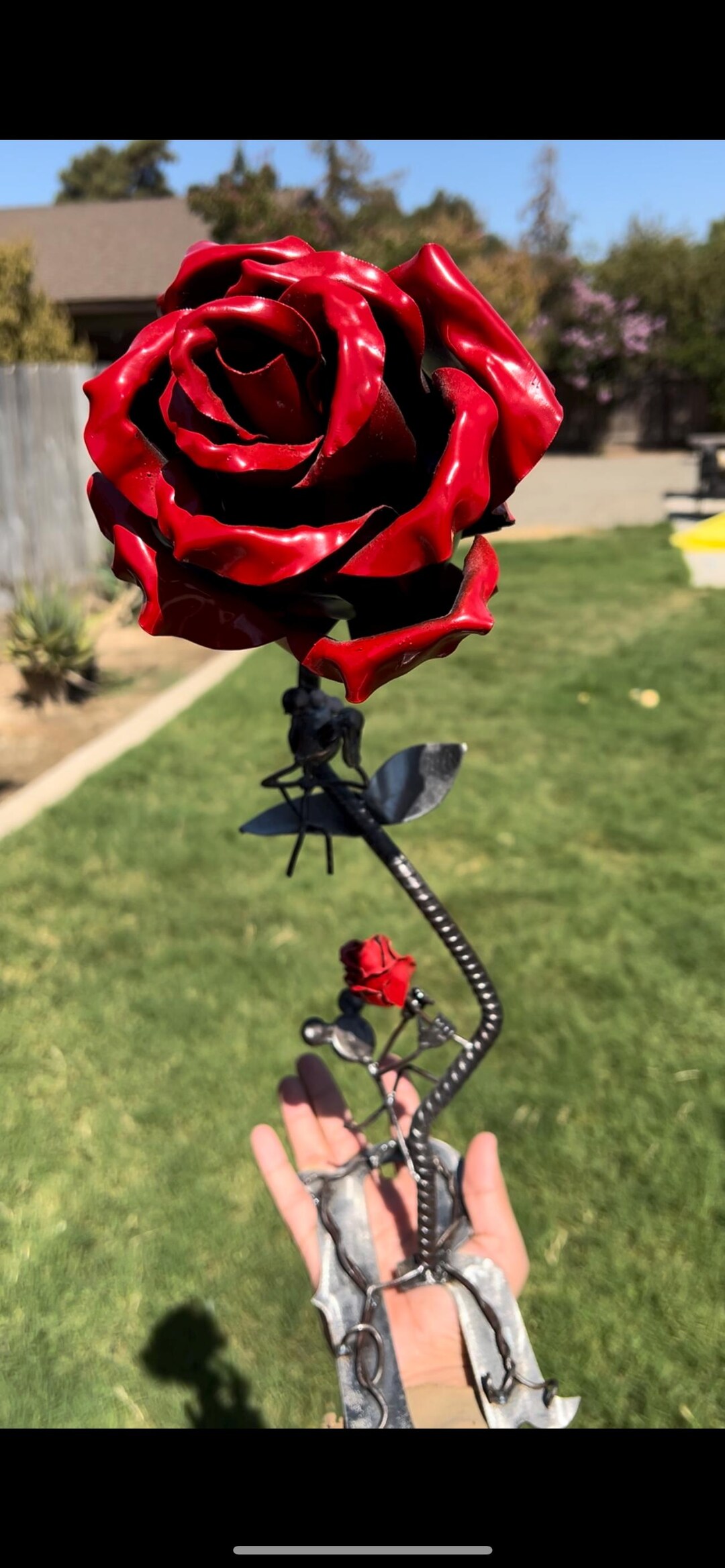 Rebar Roses Metal Rose Sculpture Made Out of Rebar and Sheet Metal - Etsy