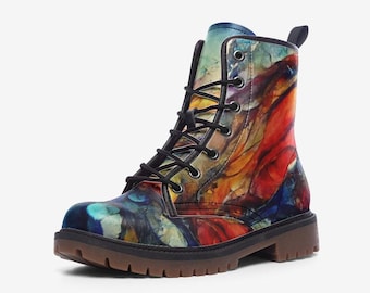 Botas de combate veganas intergalácticas / Botas de cuero vegano sin crueldad animal