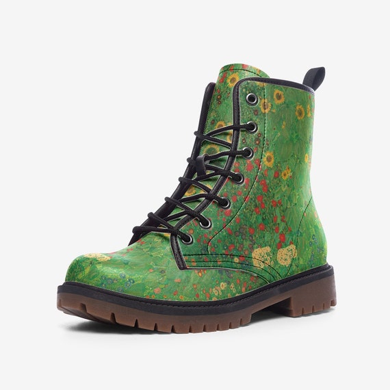 Morro Bay Faux Leather Vegan Combat Boots Etsy