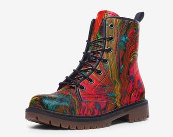 Hell Fire Vegan Combat Boots | Ethical Statement Boots with Attitude
