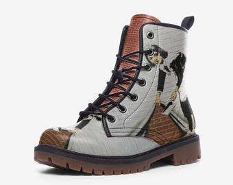 Stivali stringati in similpelle May Day - Vestibilità larga