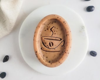 Coffee Lovers Gift Idea, Exfoliating Bath and Shower Soap, Artisan Handcrafted Airbnb Favor, Hand and Body Scrub