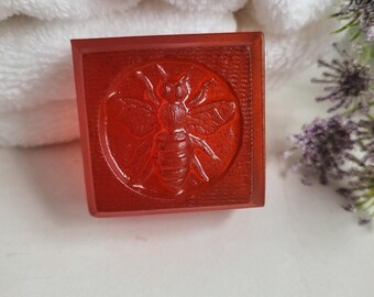 Honey Soap Bar with Turmeric, Nature Inspired Bee Imprint, Cottagecore Bath Gift