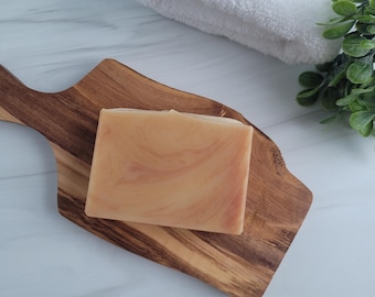 Bergamot Orange Handmade Soap, Fresh Scented Citrus and Shea Bar, Natural Essential Oil Cleanser