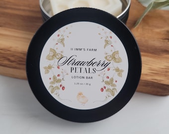 Body Bar with Intense Hydration, Strawberry Scented Solid Lotion, Travel Size Hand Care