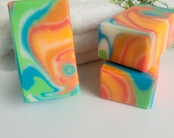 Bright Citrus Grapefruit Bar, Handcrafted Bath Soap, Gift Ready Packaging, New Homeowner Present, Guest Soap for Airbnb