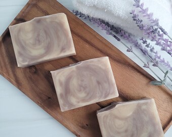 Lavender Goat Milk Soap Bar, Calming Essential Oil Cleanser, Soothing Aromatic Shower Wash