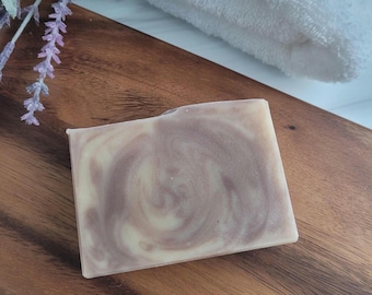 Lavender Goat Milk Soap Bar, Calming Essential Oil Cleanser, Soothing Aromatic Shower Wash