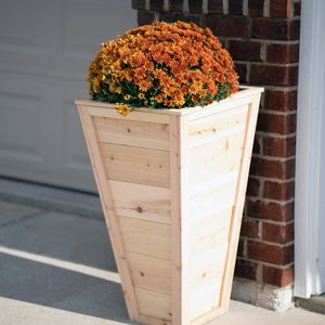 Natürlicher Zedernholz Pflanzkasten - Modernes Hochbeet & Blumenständer | 22 ", 32 ", 42" Indoor / Outdoor Blumenkasten, Veranda oder Terrasse Dekor | Geschenk für Mama